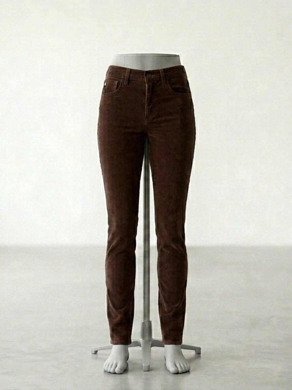 Women's Brown Slim Corduroy Pants